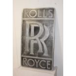 Rolls Royce aluminium advertising sign.