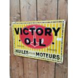 Victory Oil tin plate advertising sign.