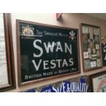 Swan Vestas glass advertising sign.