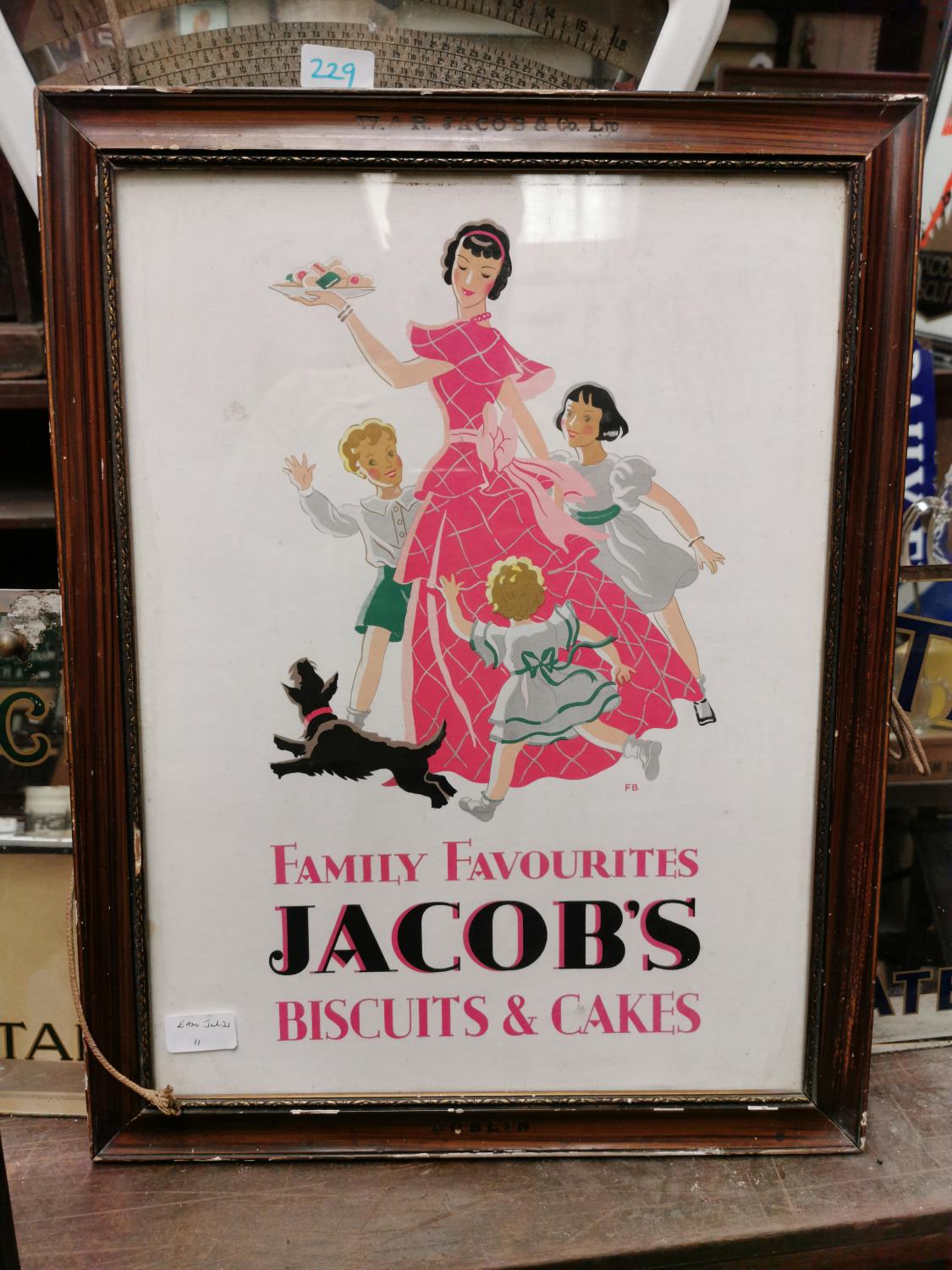 Jacob's Biscuit and Cakes advertising print.