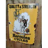 Hercules Cycles advertising sign.