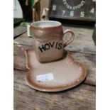 Hovis ceramic Carleton ware plate and cup.