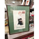 Lutona Cocoa framed advertising print.