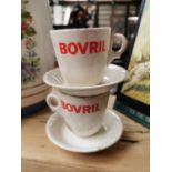 Bovril advertising cups and saucers.