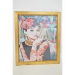 Audrey Hepburn framed print.