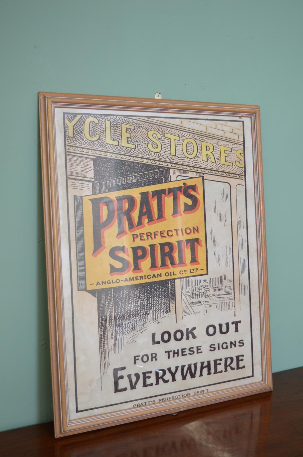 Pratt’s Perfection Spirit advertising print.