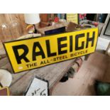 All Steel Raleigh Bicycle enamel advertising sign