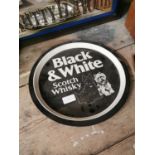 Black & White scotch whiskey advertising tray.