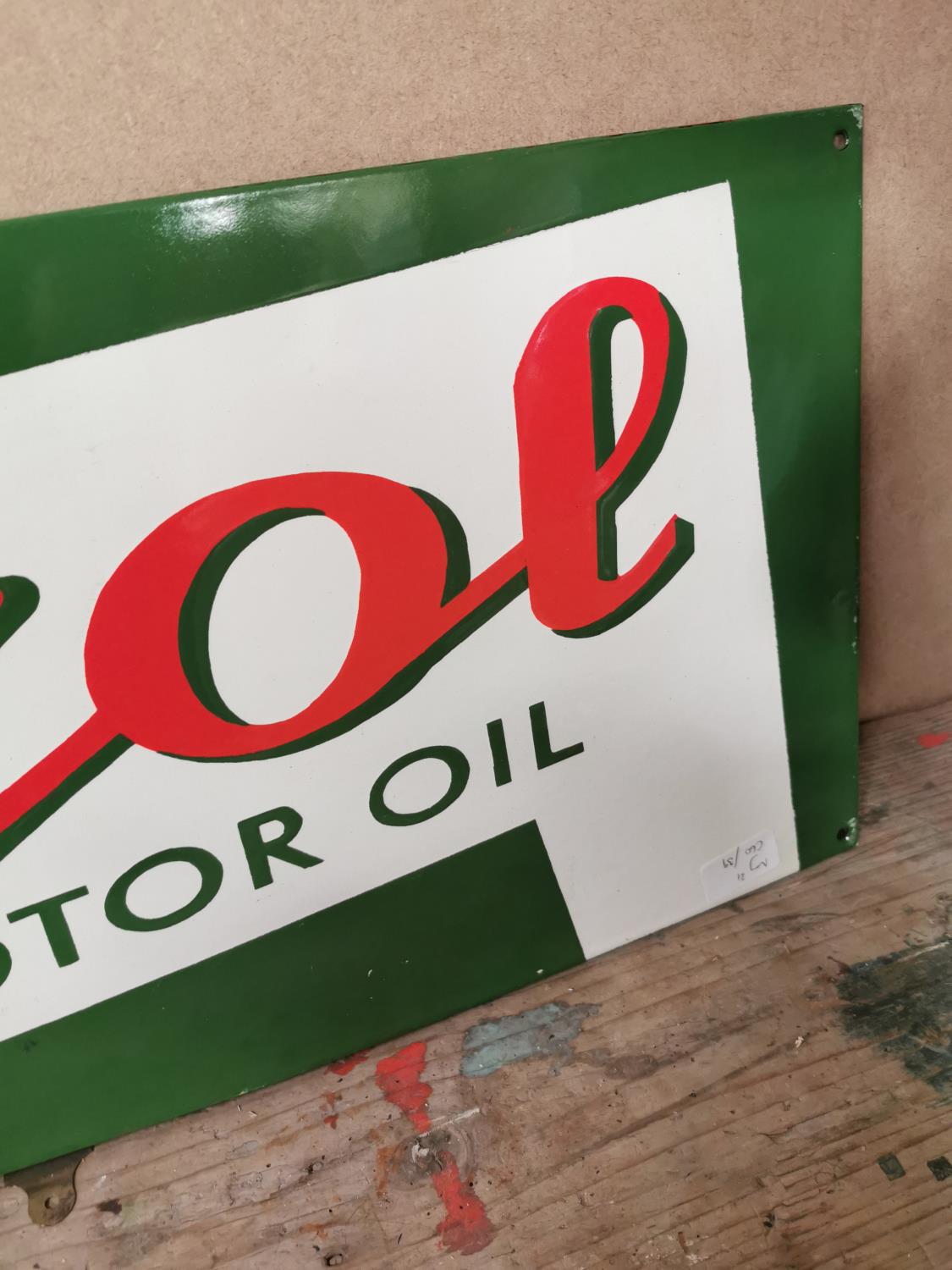 Castrol Motor Oil enamel advertising sign. - Image 2 of 2