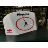 Rare Phoenix Beer advertising clock.