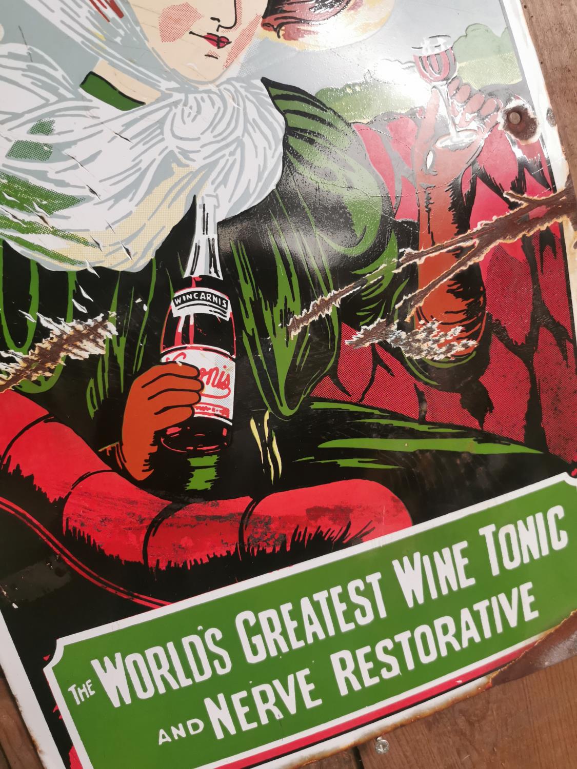 Wincarnis Tonic Wine advertising sign. - Image 2 of 2
