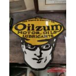 Oilzum Motor Oils enamel advertising sign.