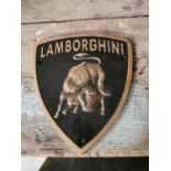 Lamborghini cast iron advertising sign.