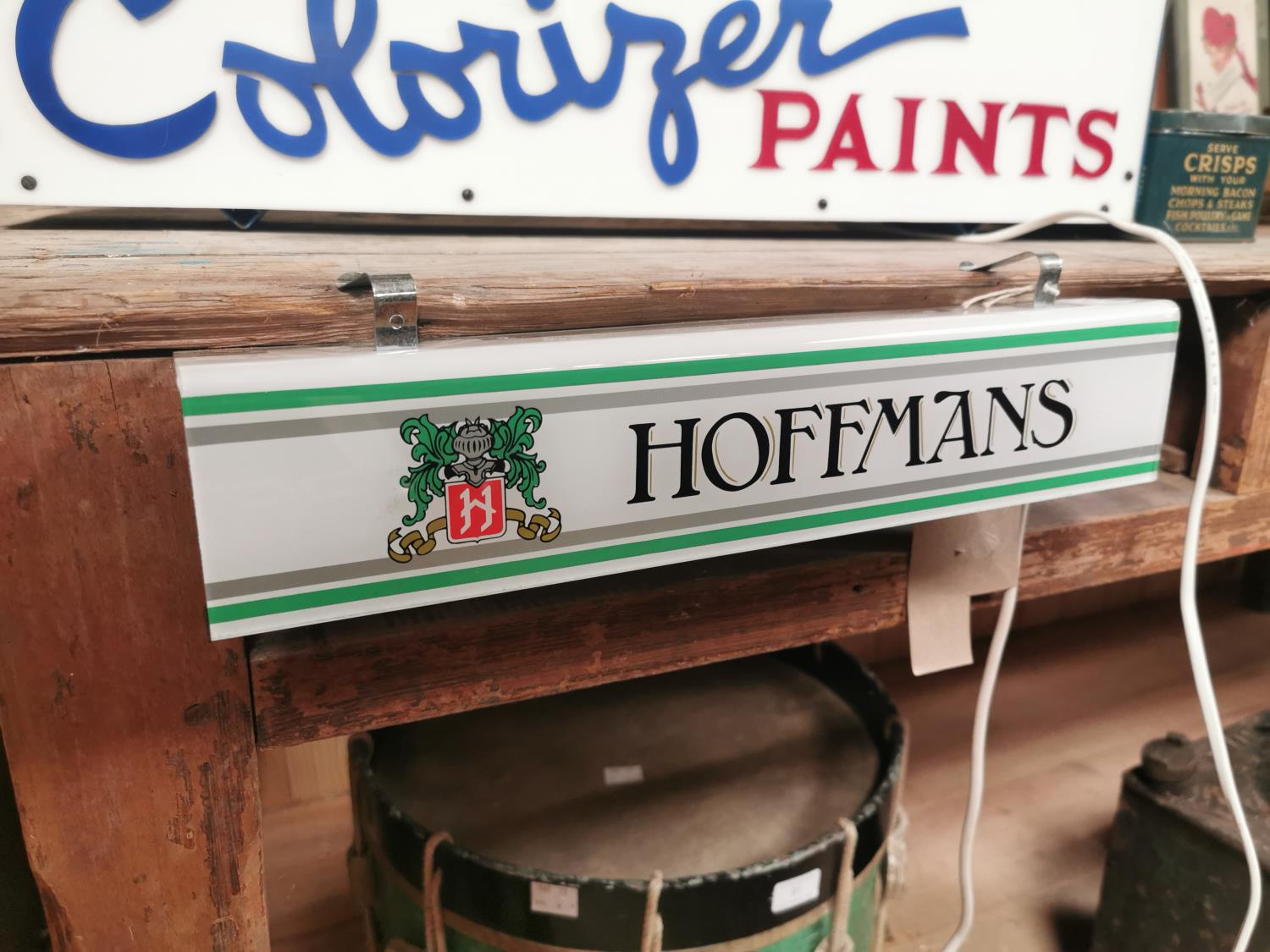 Hoffman's light up advertising sign