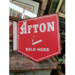 Afton Sold Here tobacco advertising sign.