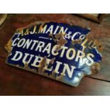 A&J. Main & Co. Ltd Contractors advertising sign.