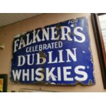 The Falkner's Dublin Whiskies advertising sign.