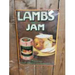 Lambs Jam tin plate advertising sign.