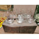 Six Guinness glass tankards in original box.