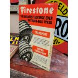 Fire Stone Tyres celluloid advertising sign.