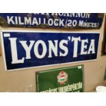 Lyon's Tea enamel advertising sign.