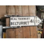Belturbet double sided road sign.