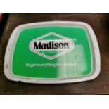 Madison advertising drinks tray.