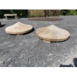 Pair of 19th C. sandstone pier caps