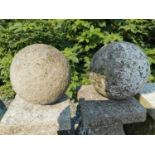 Pair of 18th C. limestone balls.