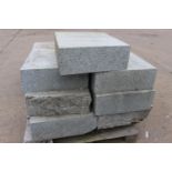 Seven granite blocks