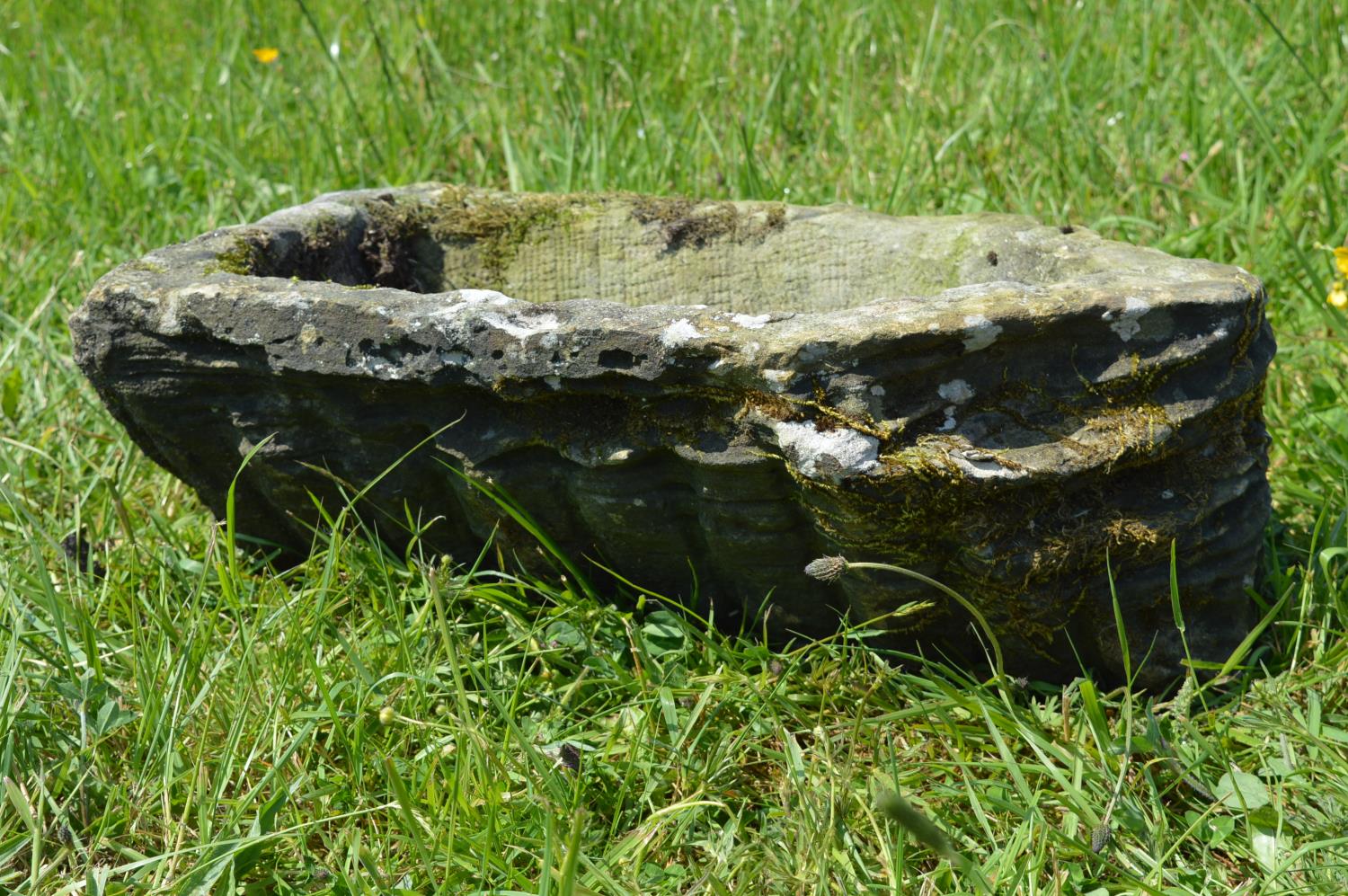 Pair of unusual fossil stone troughs - Image 3 of 3