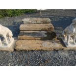 Set of four 19th C. sandstone steps