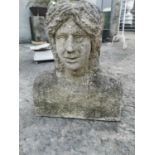 Carved sandstone bust of a Man