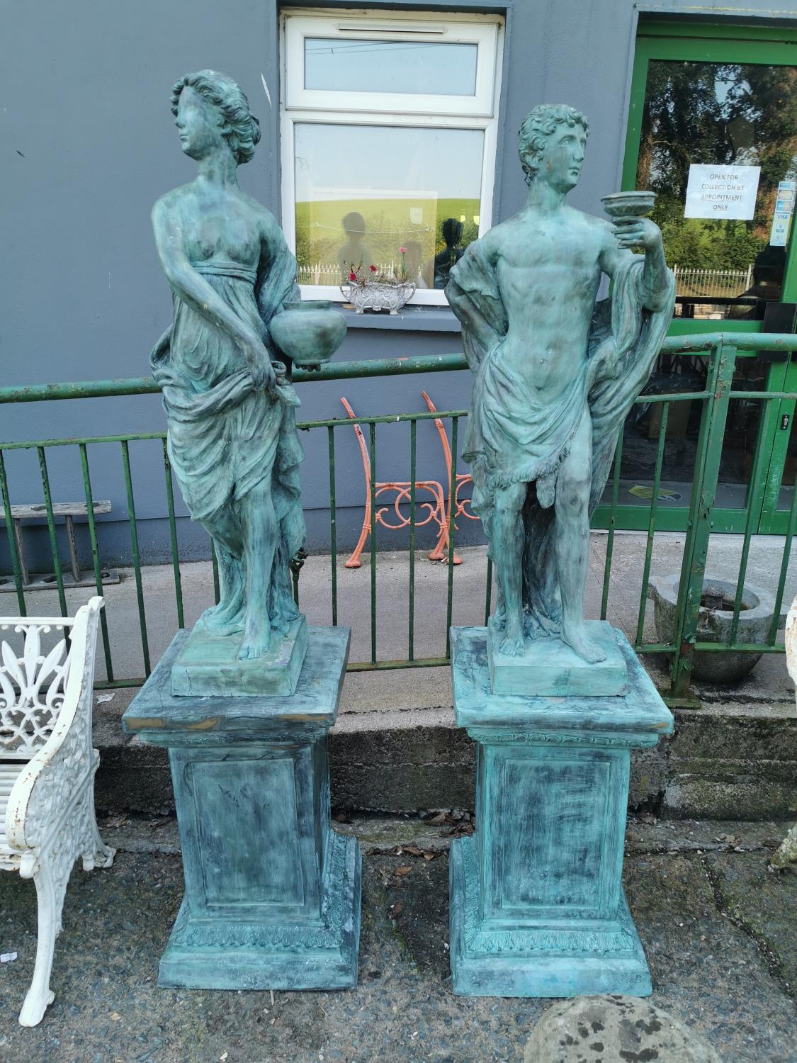 Pair of bronze figures of Greek gods