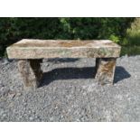 19th C. sandstone bench