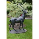 Cast iron Lifesize figure of a standing Stag