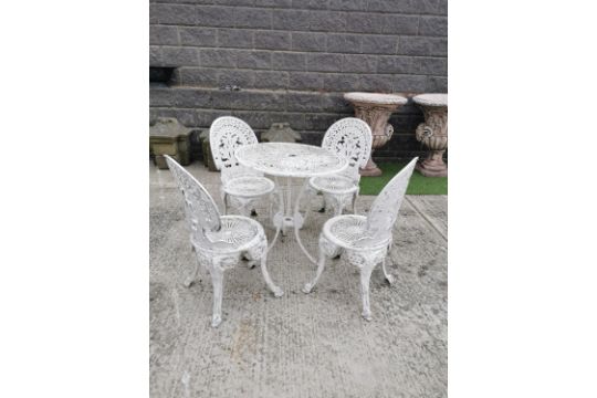 Decorative cast alloy five piece garden set. - Image 1 of 4