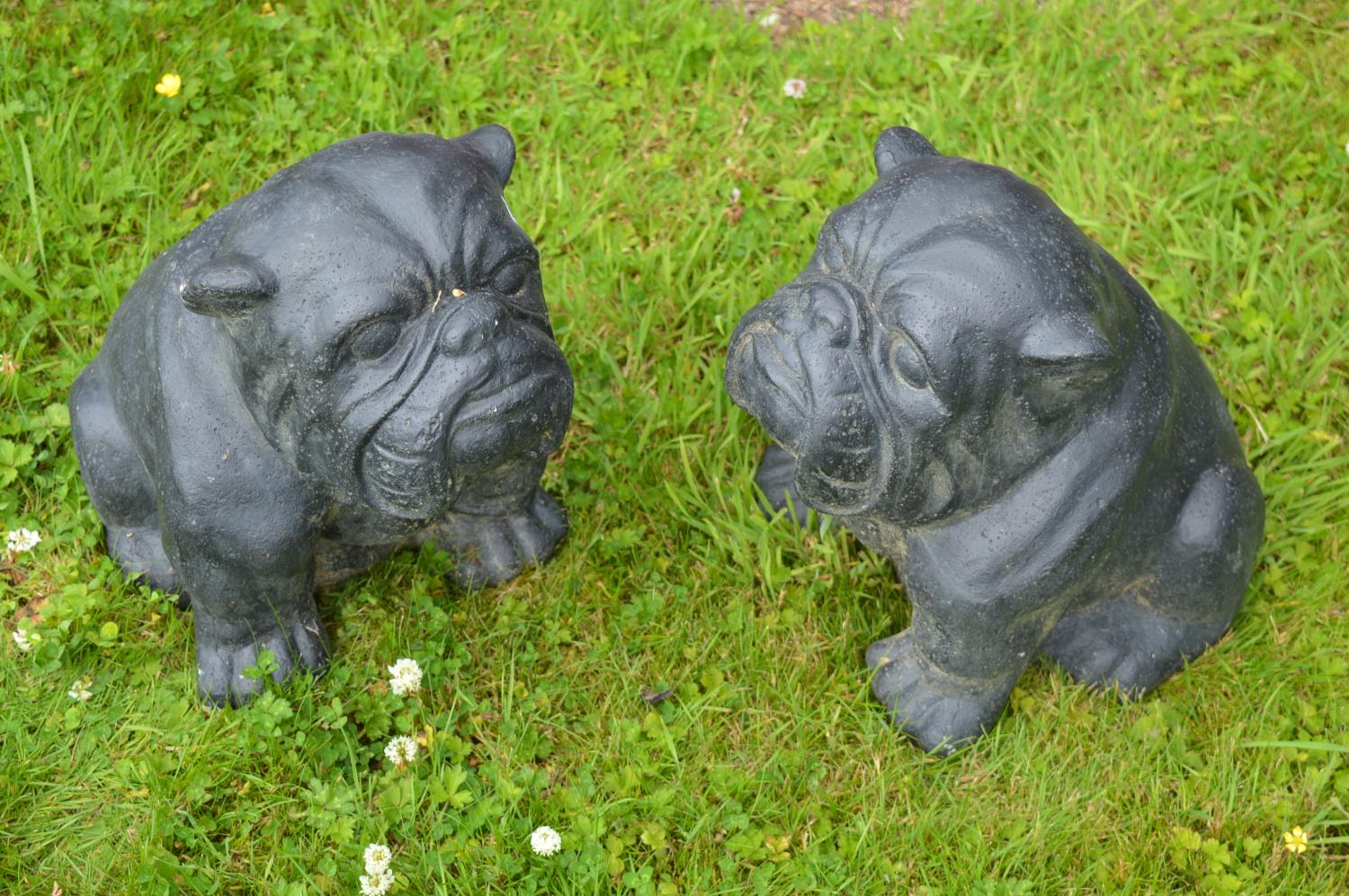 Pair of models of seated Bull dogs - Image 2 of 3