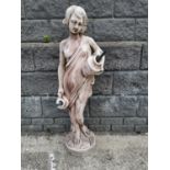 Moulded stone statue of a Grecian lady.