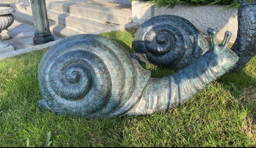 Pair of exceptional quality bronze models of Snails.