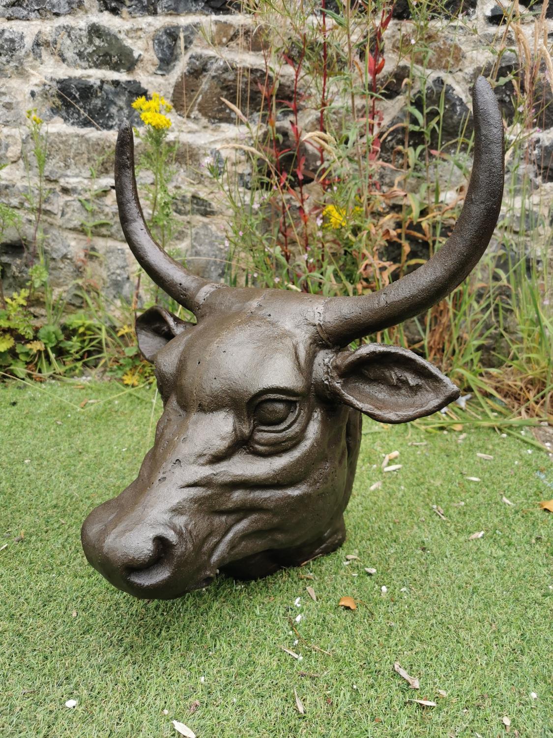 Cast iron model of a Bulls Head.