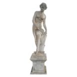 Life-size moulded stone figurine of Grecian Lady.