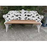 Decorative aluminium fern leaf garden bench.