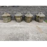 Rare set of four 19th C. sandstone pillar tops.