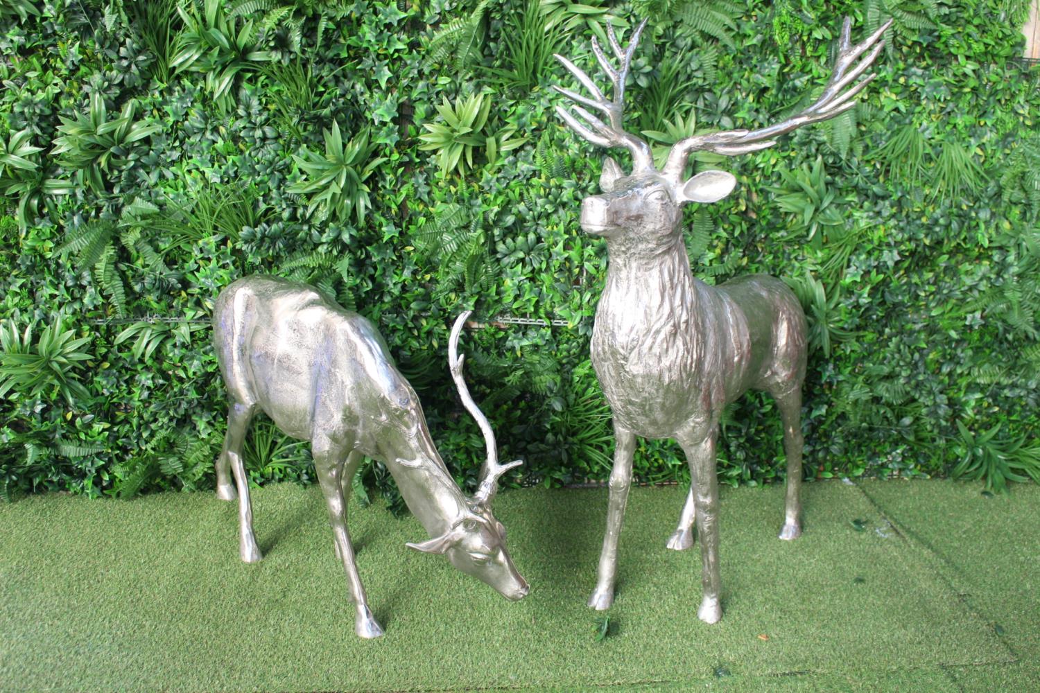 White metal model of a Stag and Doe.