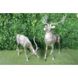 White metal model of a Stag and Doe.