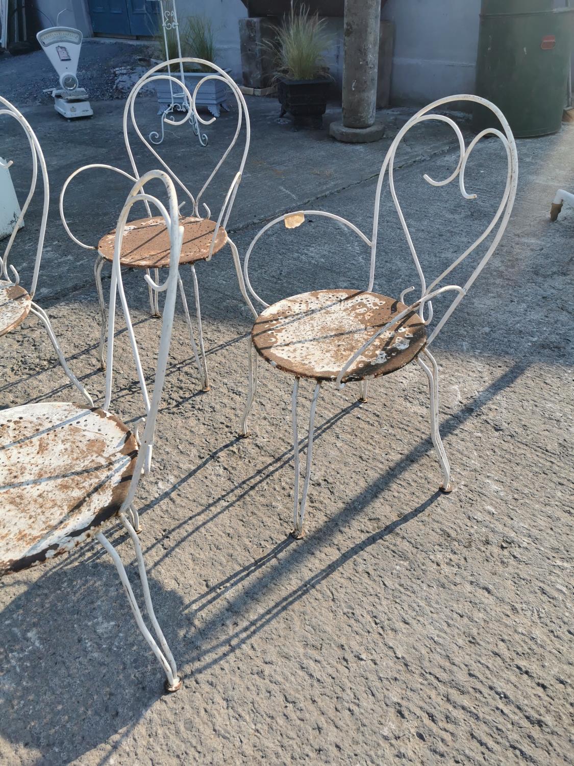 Set of four wrought iron garden chairs - Image 2 of 2