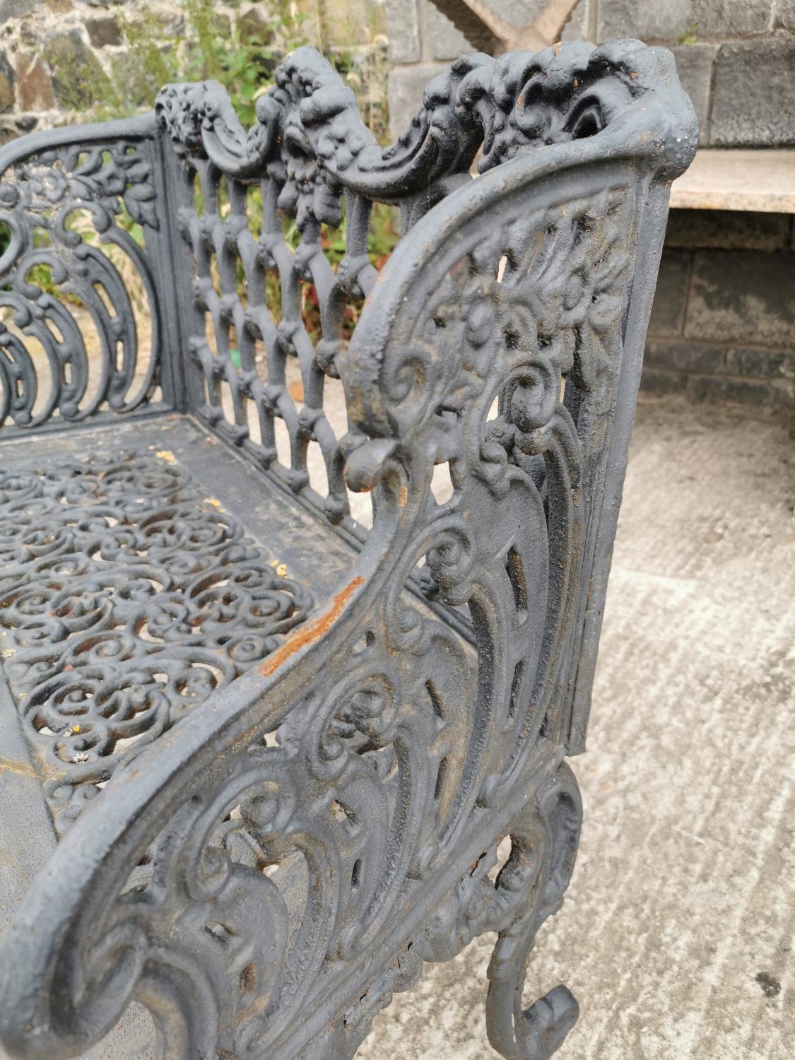 Cast iron two seater garden bench. - Image 2 of 3