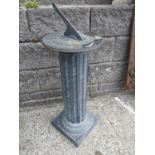 Good quality sundial with cast alloy pedestal and bronze dial.