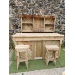 Rustic pine home or garden bar.